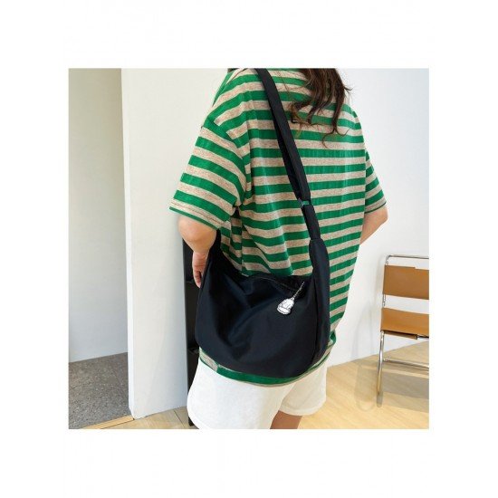 Casual Canvas Solid Large Shoulder Bags