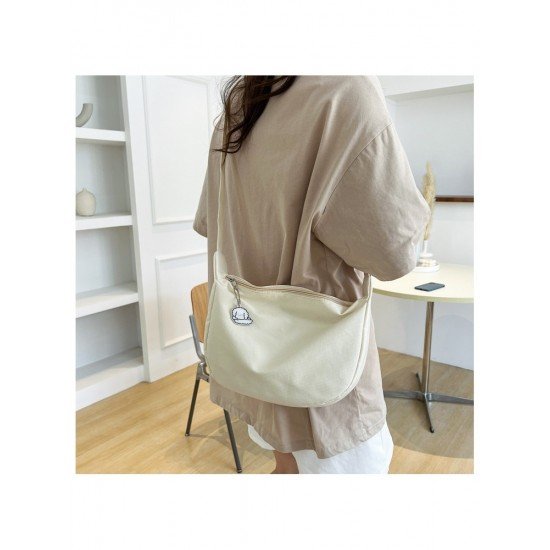 Casual Canvas Solid Large Shoulder Bags