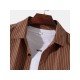  Autumn Turndown Neck Striped Men's Shirt