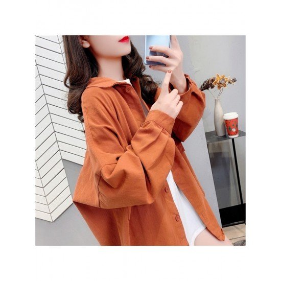  2022 Fall Pure Color Mid-Length Shirt