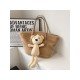  Cute Bear Plush Pure Color Large Capacity Bag