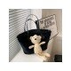  Cute Bear Plush Pure Color Large Capacity Bag