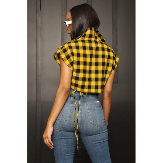 Casual Summer Gingham Blouse For Women