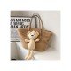  Cute Bear Plush Pure Color Large Capacity Bag