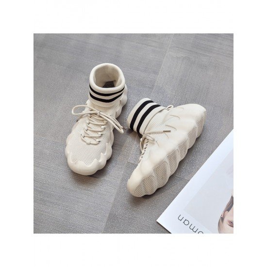 White Versatile Lace Up Women Sneakers