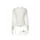 Seductive White See Through Mock Neck Fitted Tops