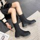 Street Zip Chunky Mid Calf Boots