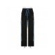  Corduroy Black Straight Leg Drawstring Ladies Trousers