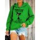 Cat Letter Graphic Hooded Collar Tops For Women