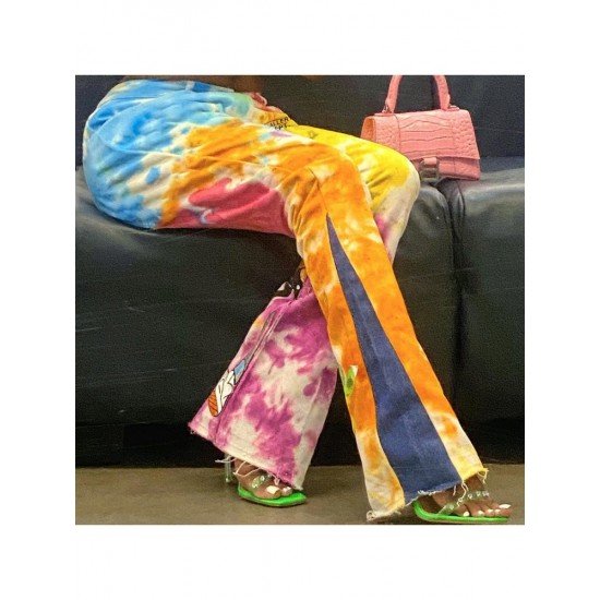 Stylish Tie Dye Bootcut Women Trousers