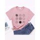 Smile Face Graphic Summer Tops For Women