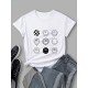 Smile Face Graphic Summer Tops For Women