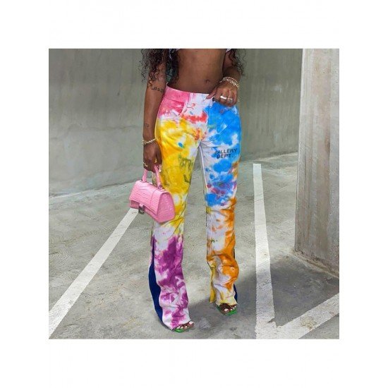 Stylish Tie Dye Bootcut Women Trousers