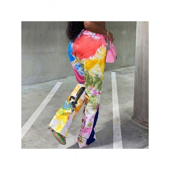 Stylish Tie Dye Bootcut Women Trousers