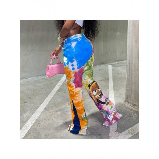 Stylish Tie Dye Bootcut Women Trousers