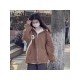  College Style Loose Letter Hooded Coats