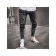  Fashion Pure Color Ripped Men's Denim Jeans