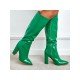 Street Solid Zipper Chunky High Boots