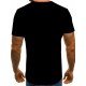 Flower Bear Printed Black Short Sleeve Tees For Men