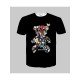 Flower Bear Printed Black Short Sleeve Tees For Men