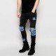  Fashion Ripped Patch Denim Jeans For Men