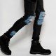  Fashion Ripped Patch Denim Jeans For Men