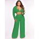  Pure Color Women's Trousers Three-Piece Set