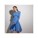  Pure Color Round Neck Women's Long Sleeve Dress