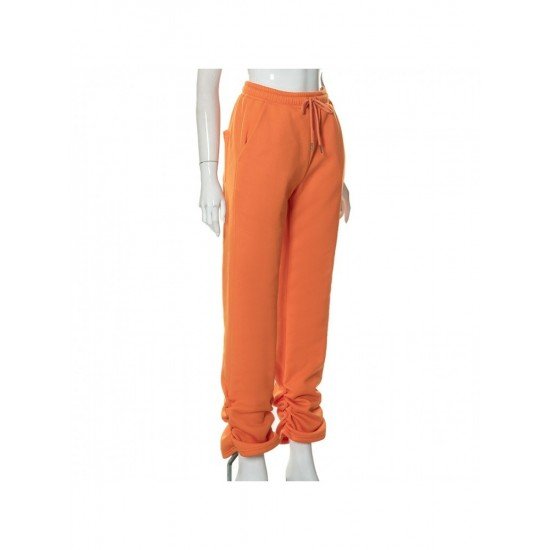  Loose Drawstring Letter Long Pants For Women