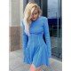  Pure Color Round Neck Women's Long Sleeve Dress