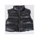 Street Sleeveless PU Black Down Coats