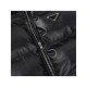 Street Sleeveless PU Black Down Coats