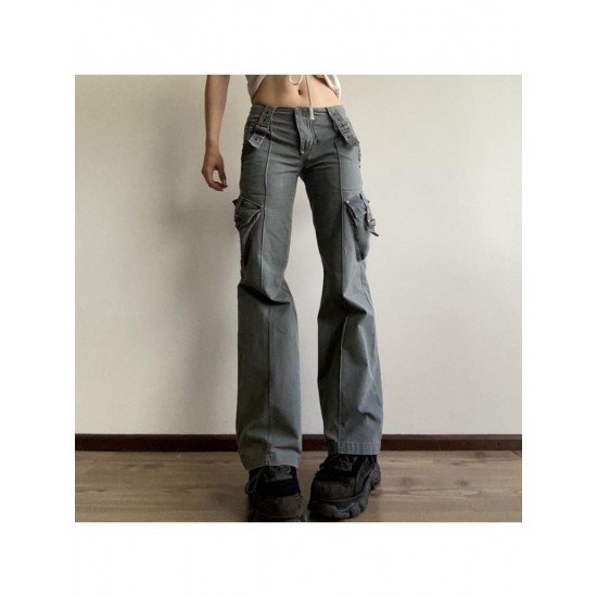 Street Zip Hem Straight Leg Cargo Jean