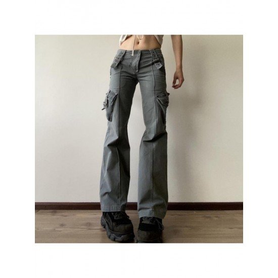 Street Zip Hem Straight Leg Cargo Jean