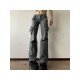 Street Zip Hem Straight Leg Cargo Jean