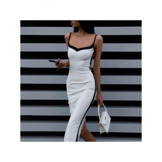 Spaghetti Straps Backless Sleeveless White Dress