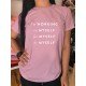 Easy Matching Letter Printed T Shirts For Women