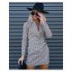 Plaid Ladies Long Sleeve Short Dress