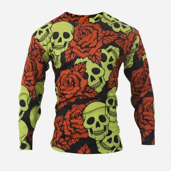  Casual Round Neck Skull Printing Men's Knitted Pullover