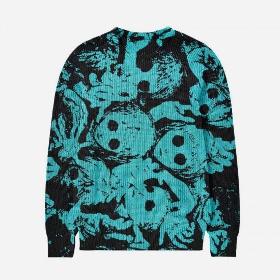  Casual Round Neck Skull Printing Men's Knitted Pullover