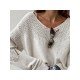 Cozy Solid V Neck Sweaters For Women