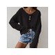 Cozy Solid V Neck Sweaters For Women