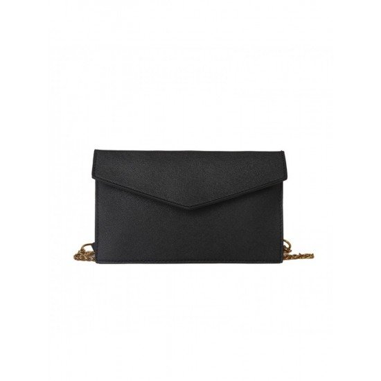 Chic PU Solid Color Chain Envelope Bag