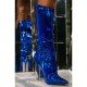  PU Pure Color Reflective Women's High Heel Boots