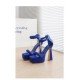  PU Square Toe Pure Color Women's High Heels