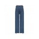 Wide Leg Blue Pockets Design Low Rise Jeans