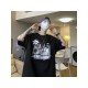  Fashion Cartoon Pattern Men Loose Tee