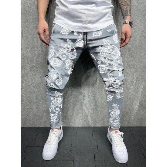  Fashion Casual Printing Men's Long Pants