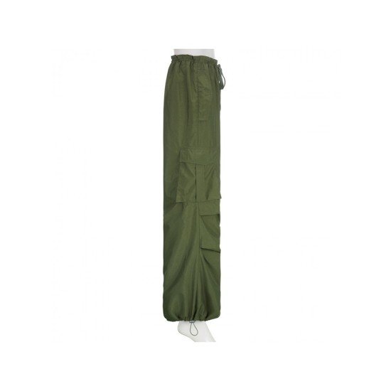 Loose Solid Drawstring Ladies Cargo Trousers