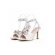 Ladies Rhinestone Bow Square Toe Ankle Strap Heels 